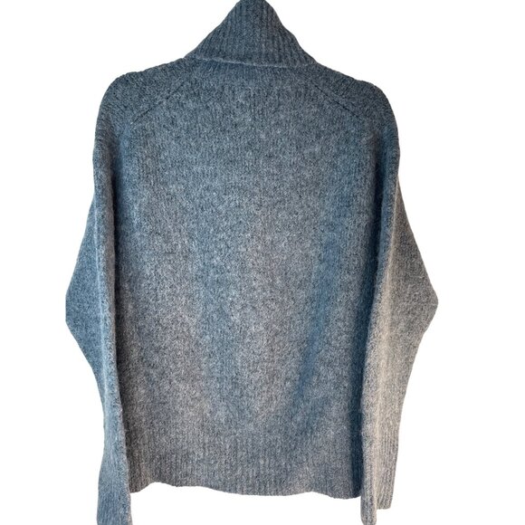 ZARA Smokey Blue Medium Turtleneck Sweater Acrylic Wool Alpaca Blend Soft Cozy - Picture 13 of 14
